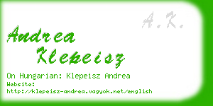 andrea klepeisz business card